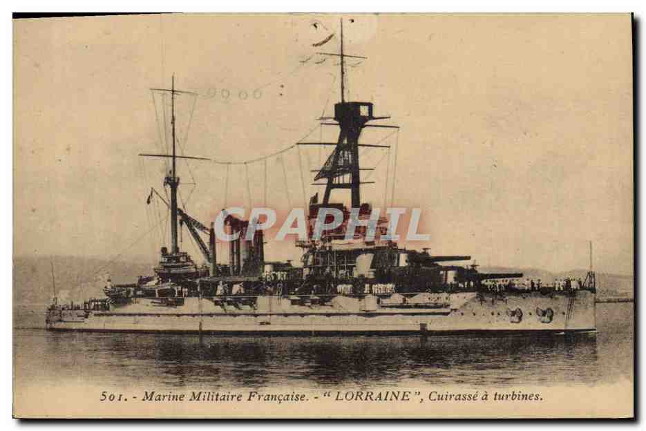 CPA Bateau Lorraine Cuirasse a turbines