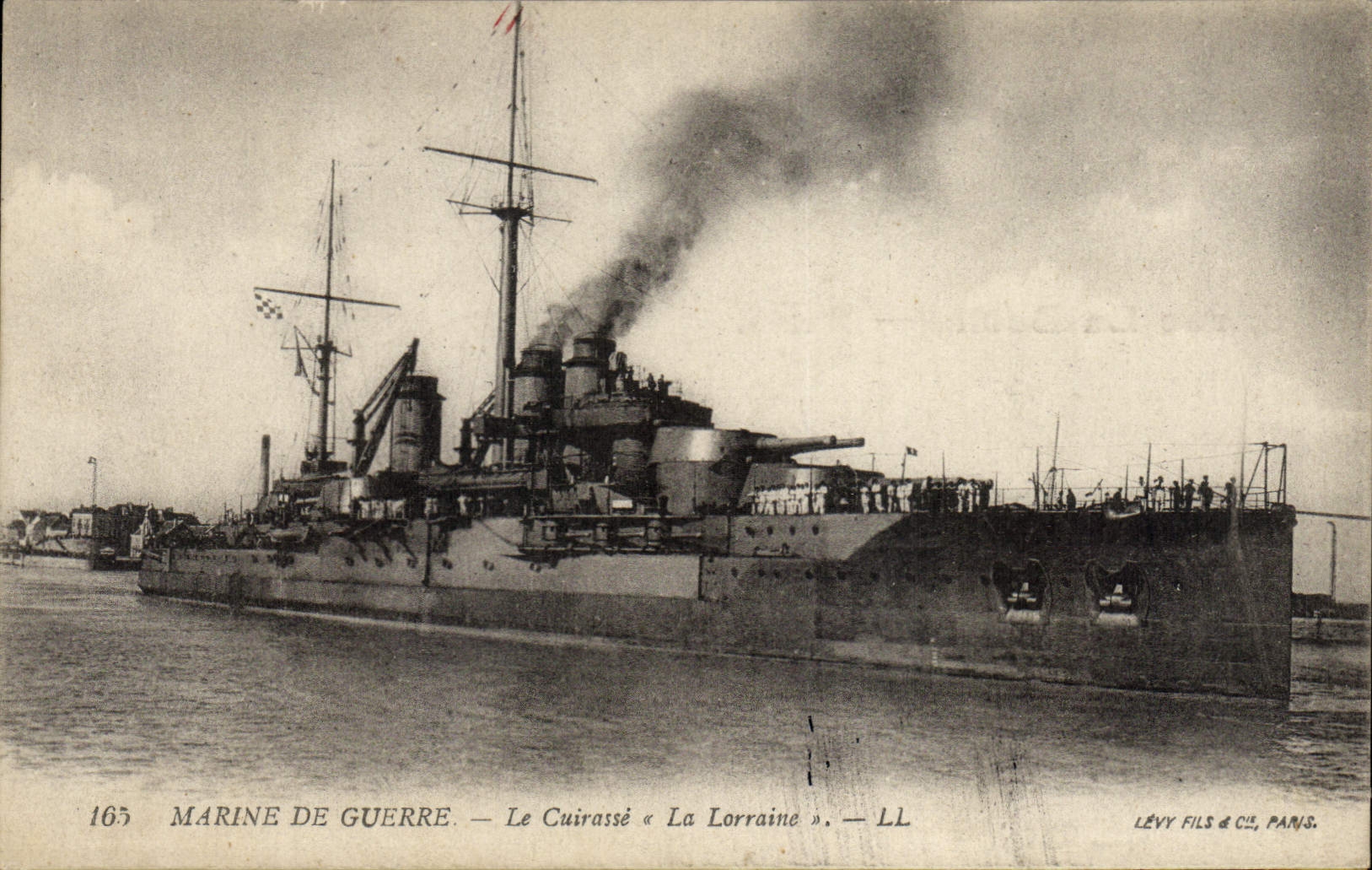 Le Cuirassé « La Lorraine » — Marine de Guerre — Éditeur Lévy Fils & Cie, Paris, n° 163