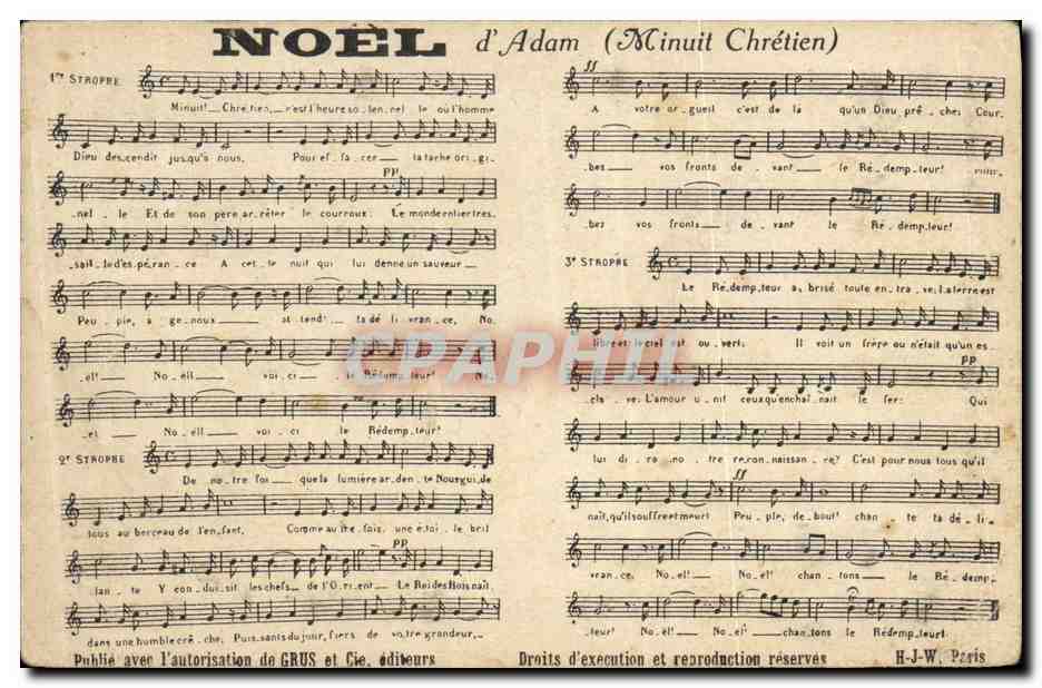 CPA Noel d'Adam Minuit chretien 