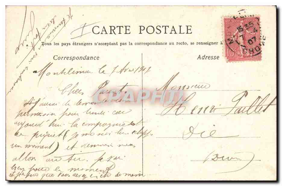 CPA Chantons nos 15000 F Reflexions d'un depute Louis de Simianes  — Verso