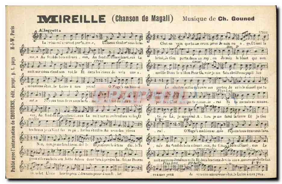 CPA Mireille Chanson de Magali Gounod 