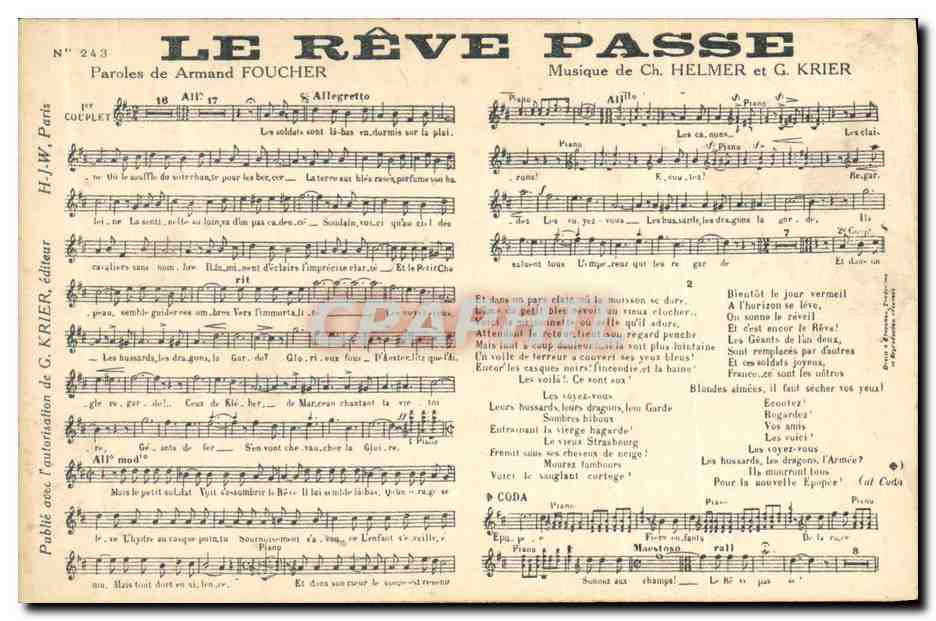 CPA Le reve passe Helmer Krier Armand Foucher 