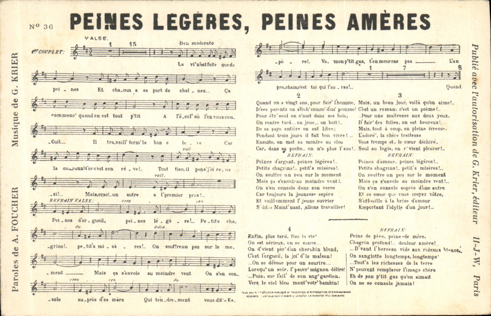 CPA Peines legeres Peines ameres Foucher Krier 