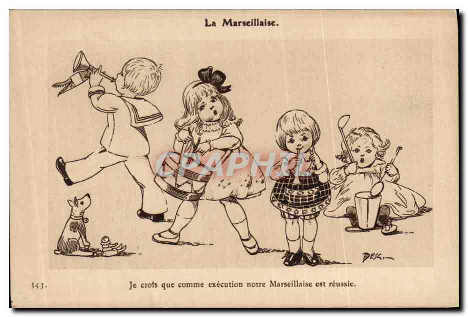 Enfants jouant de la musique — La Marseillaise — DEX, n°343
