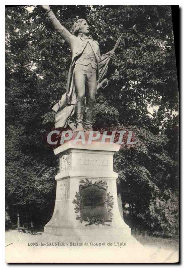 Lons-le-Saunier — Statue de Rouget de L'Isle — Éditeur inconnu, n° de série non visible
