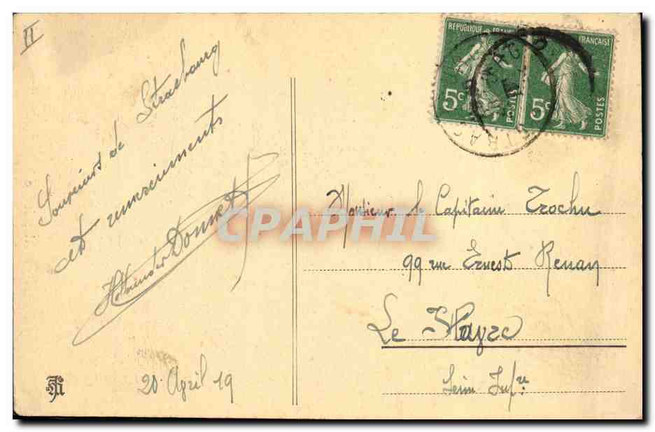 CPA Folklore Alsace Alsacienne — Verso