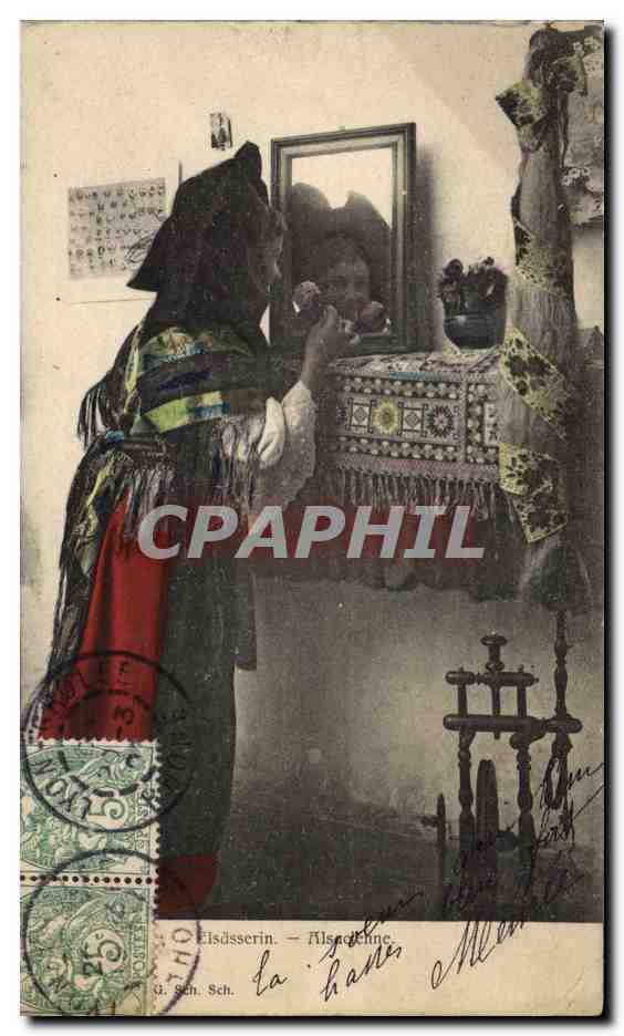 CPA Folklore Alsace Alsacienne
