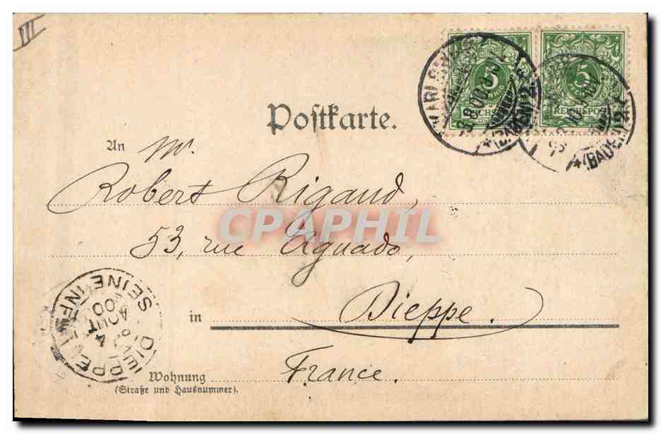 CPA Folklore Alsace Alsacienne Fileuse — Verso