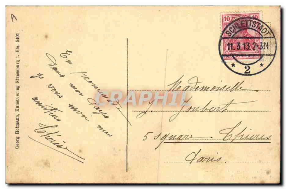CPA Folklore Alsace Alsacienne Lorraine — Verso