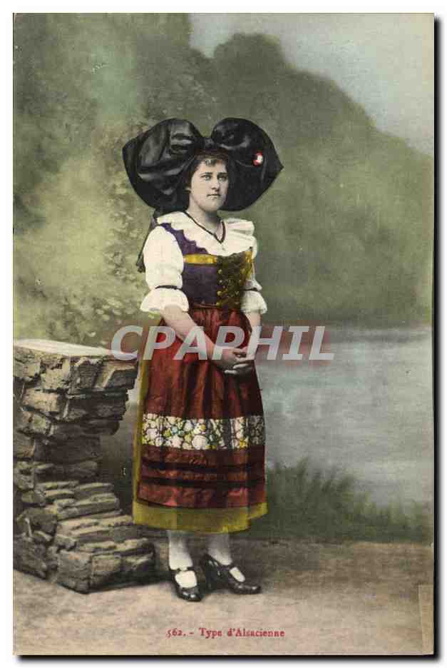CPA Folklore Alsace Type d'Alsacienne