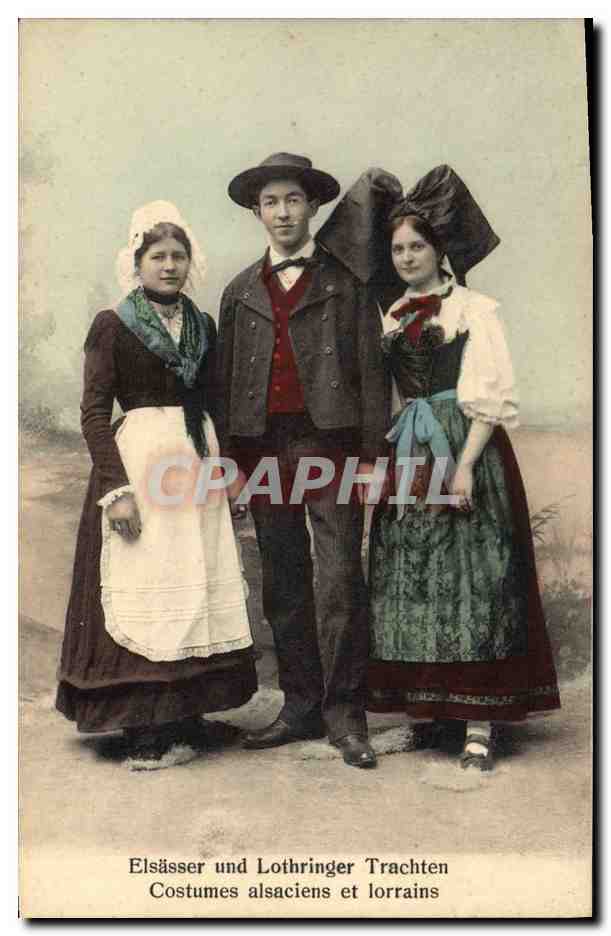 CPA Folklore Alsace Costumes Alsaciens et Lorrains