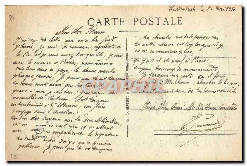 CPA Folklore Alsace Lorraine — Verso