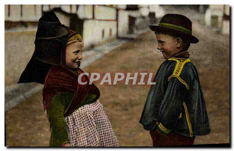 CPA Folklore Alsace Enfants