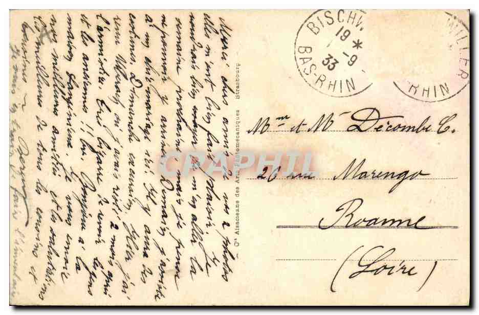 CPA Folklore Alsace Retour d'eglise Femmes — Verso