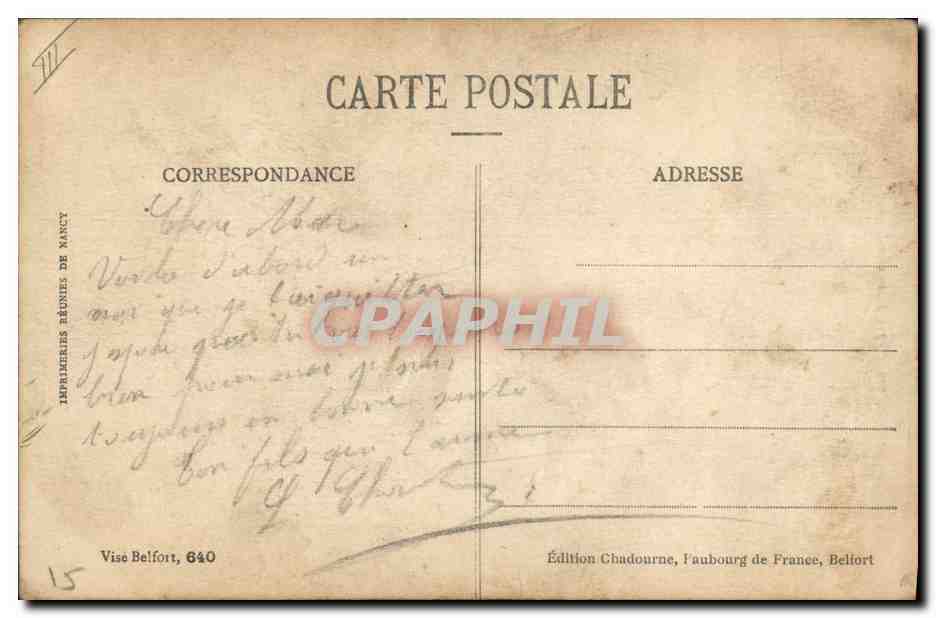 CPA Folklore Alsace Type d'Alsacienne — Verso