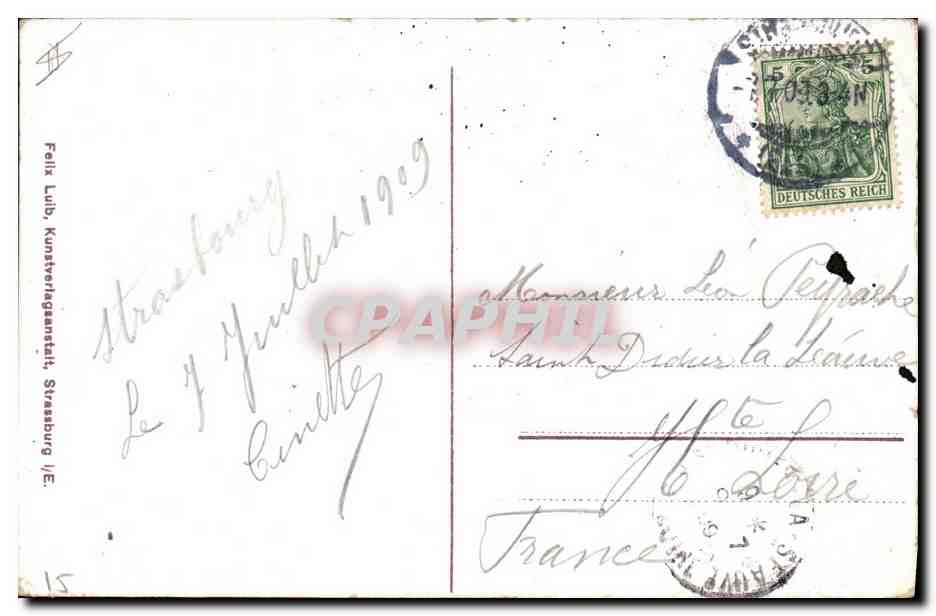 CPA Folklore Alsace Alsacienne — Verso