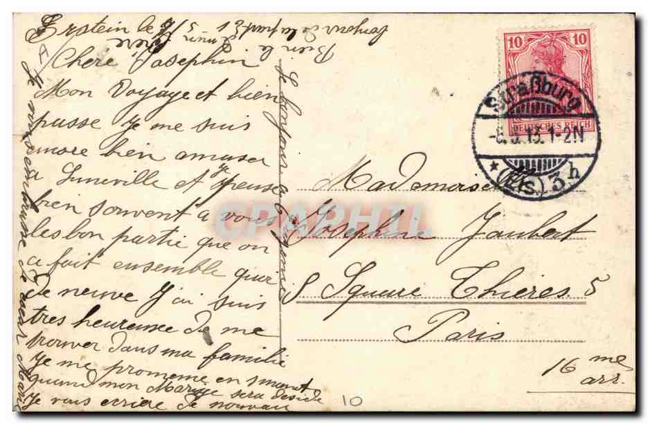CPA Folklore Alsace Alsacienne — Verso