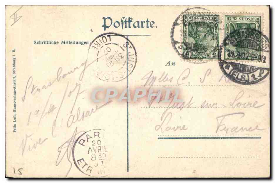 CPA Folklore Alsace Alsacienne — Verso