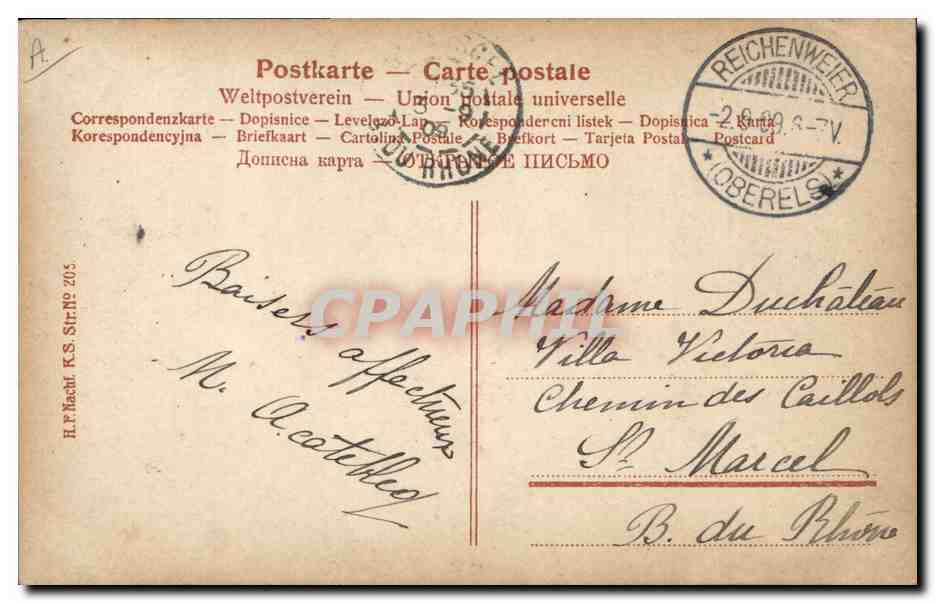 CPA Folklore Alsace Alsacienne — Verso