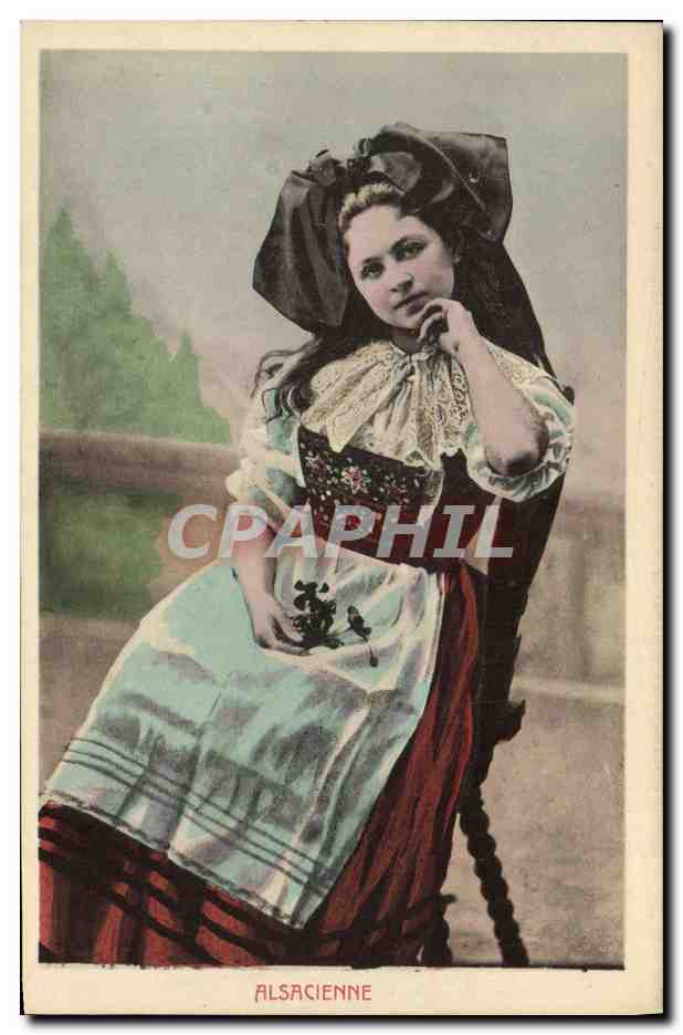 CPA Folklore Alsace Alsacienne
