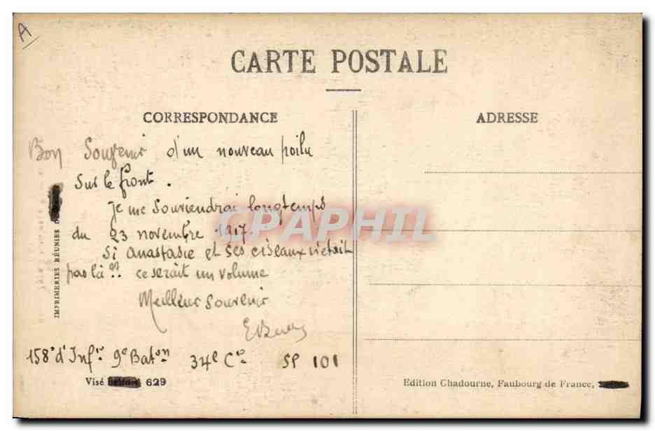 CPA Folklore Alsace Type d'Alsacienne — Verso