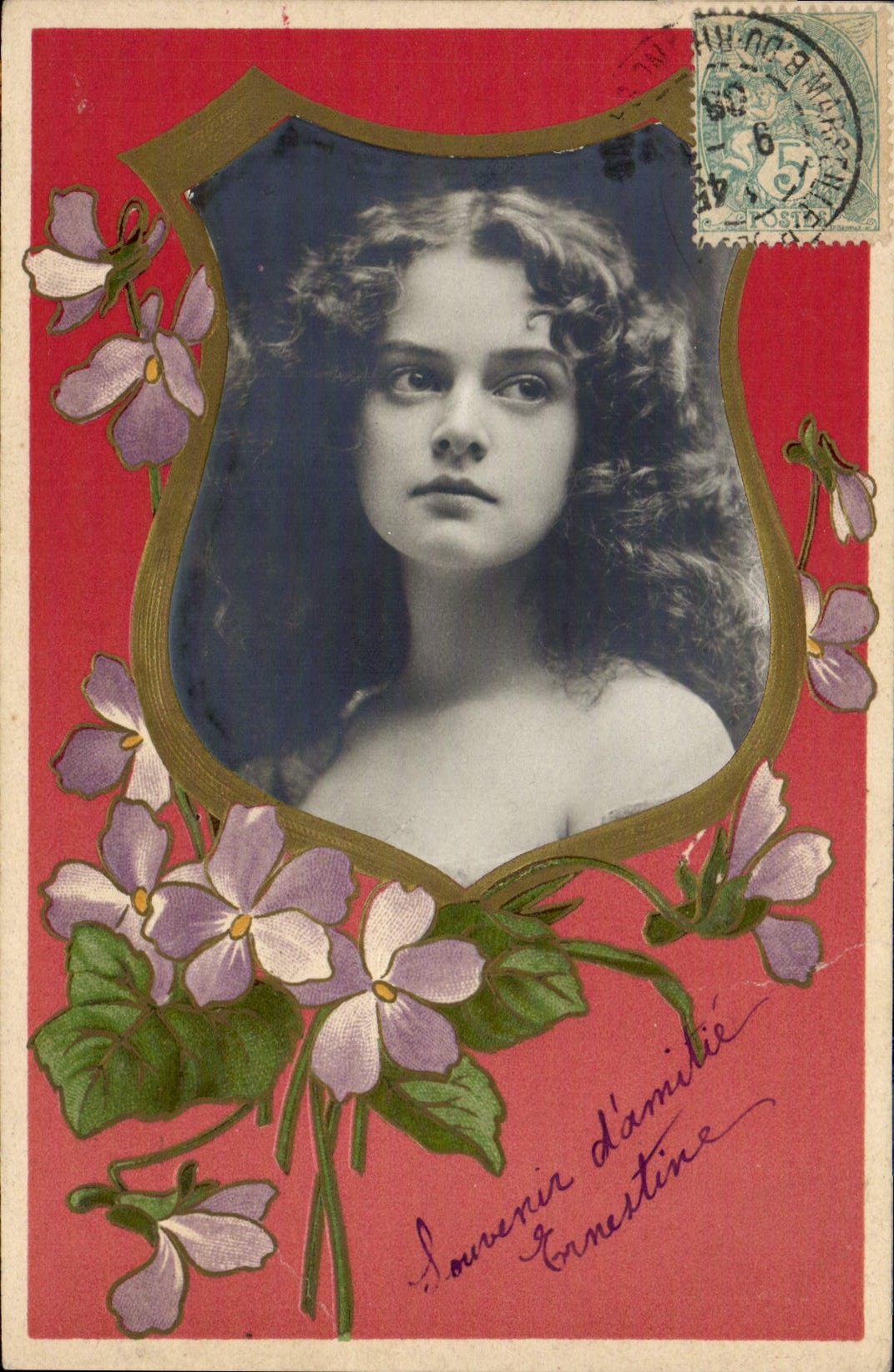 CPA Fantaisie Fleurs Femme