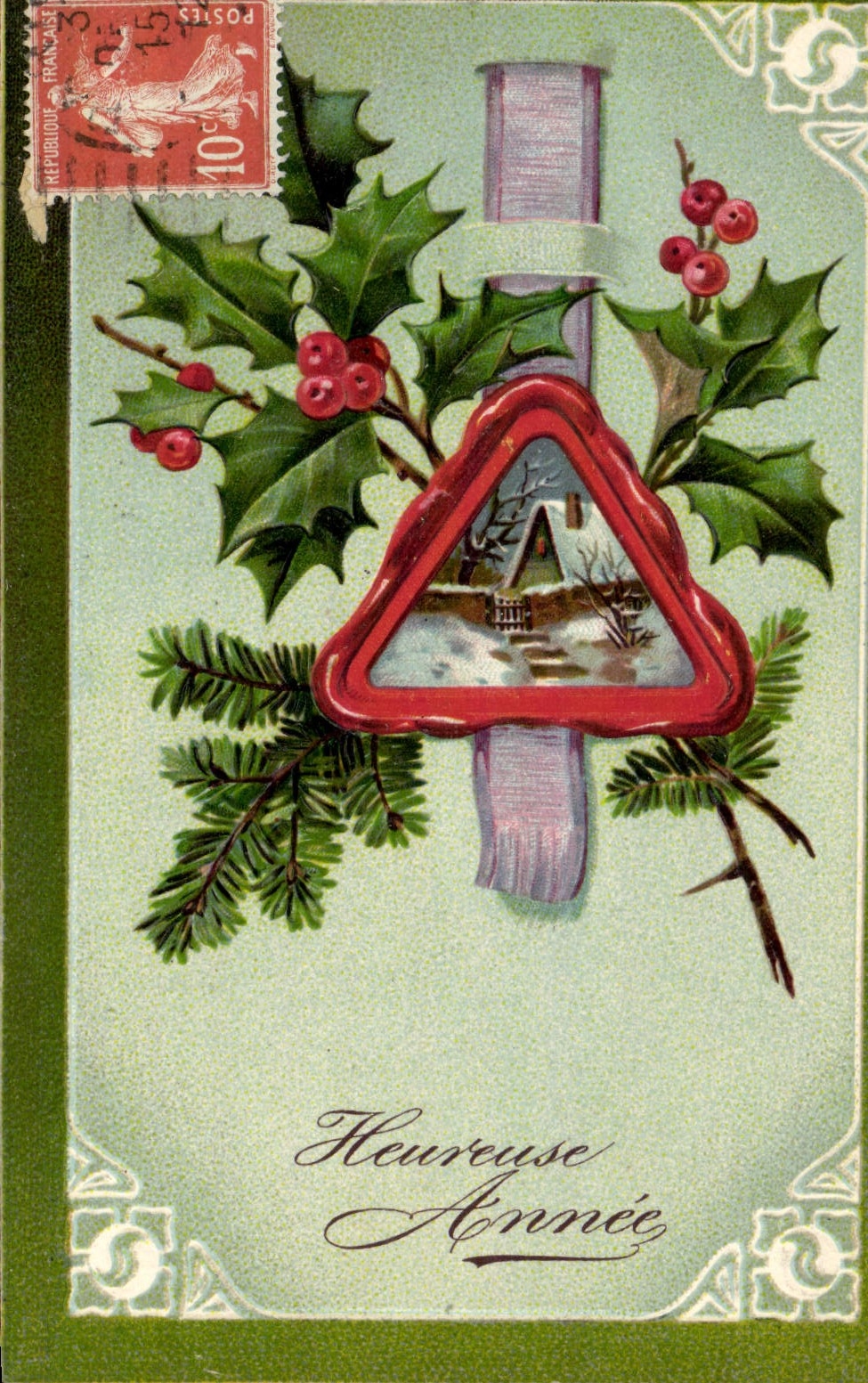 Carte de vœux de Noël — Heureuse Année — éditeur non visible