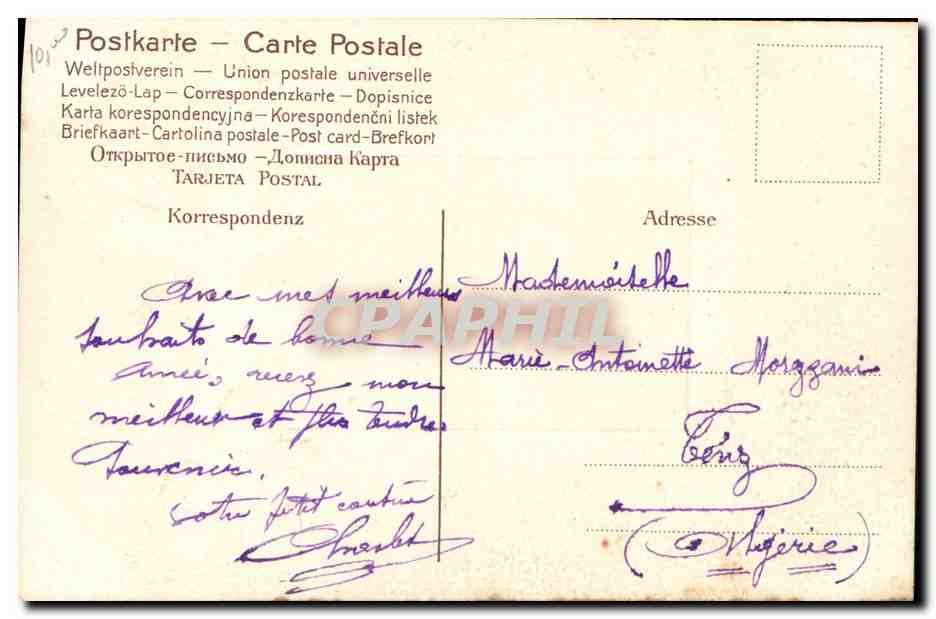 CPA Fantaisie Fleurs  — Back