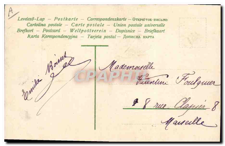 CPA Fantaisie Fleurs Annee 1907 — Verso