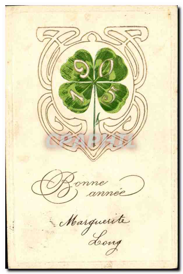CPA Fantaisie Fleurs Trefle Annee 1905