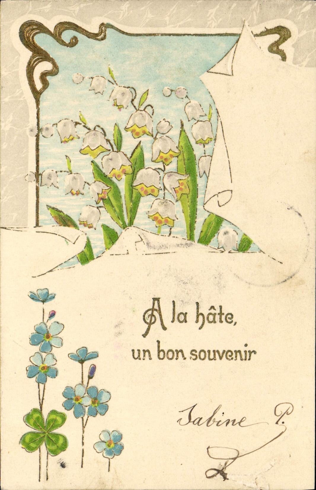 CPA Fantaisie Fleurs Muguet