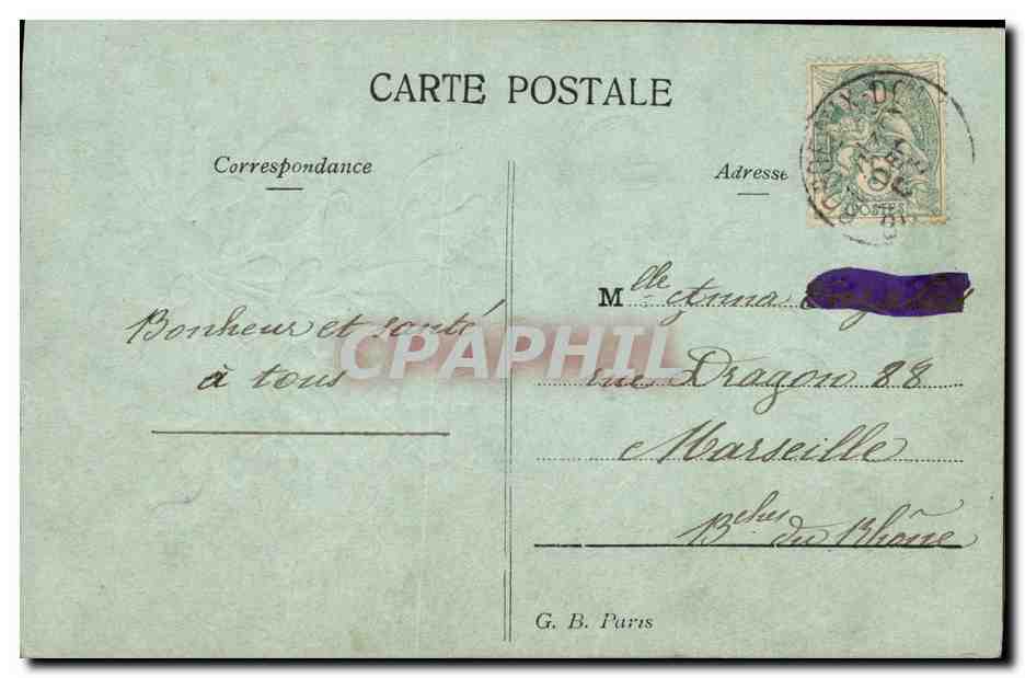 Mistral — Bonne et heureuse année — G. B. Paris — Verso