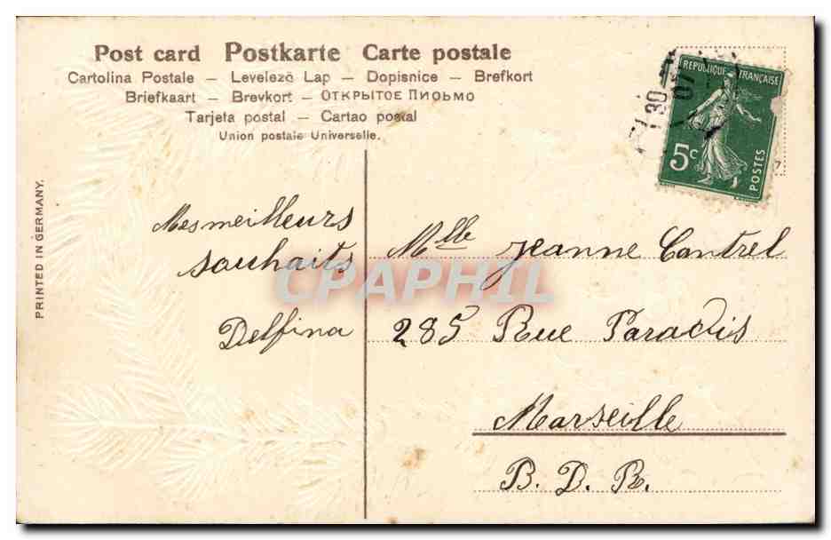 CPA Fantaisie Fleurs  — Verso