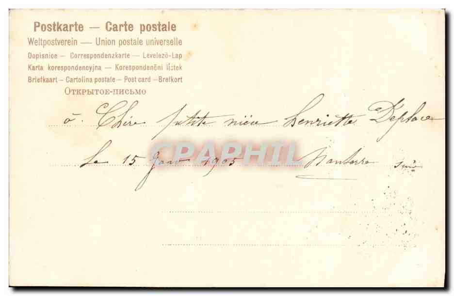 CPA Fantaisie Fleurs  — Rückseite