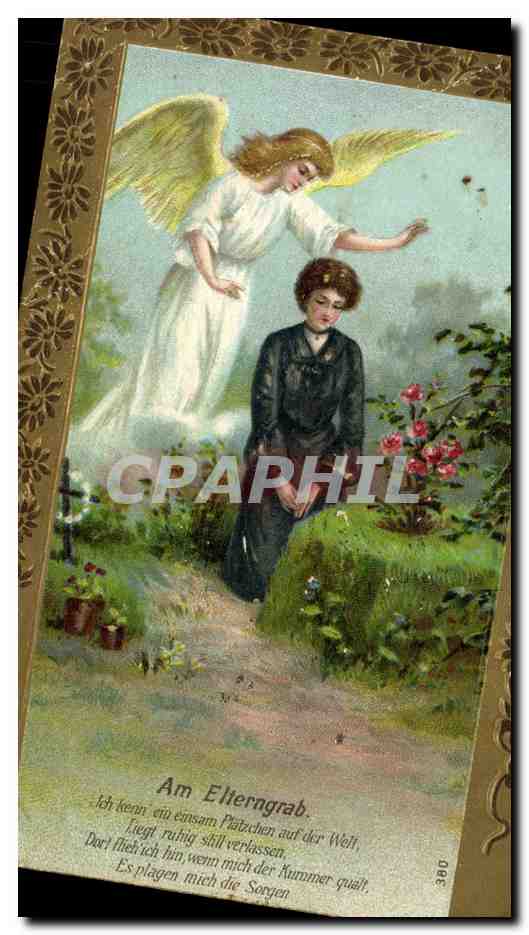 CPA Fantaisie Fleurs Enfant Ange