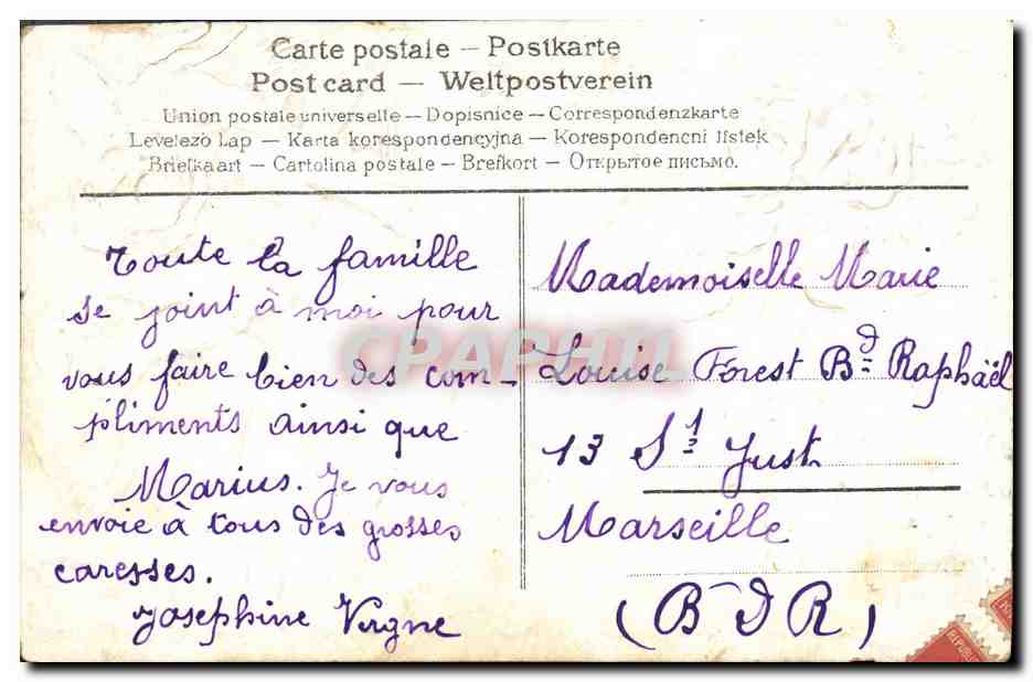 CPA Fantaisie Fleurs  — Rückseite