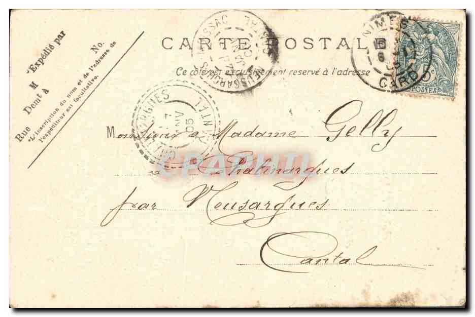 CPA Fantaisie Fleurs  — Back