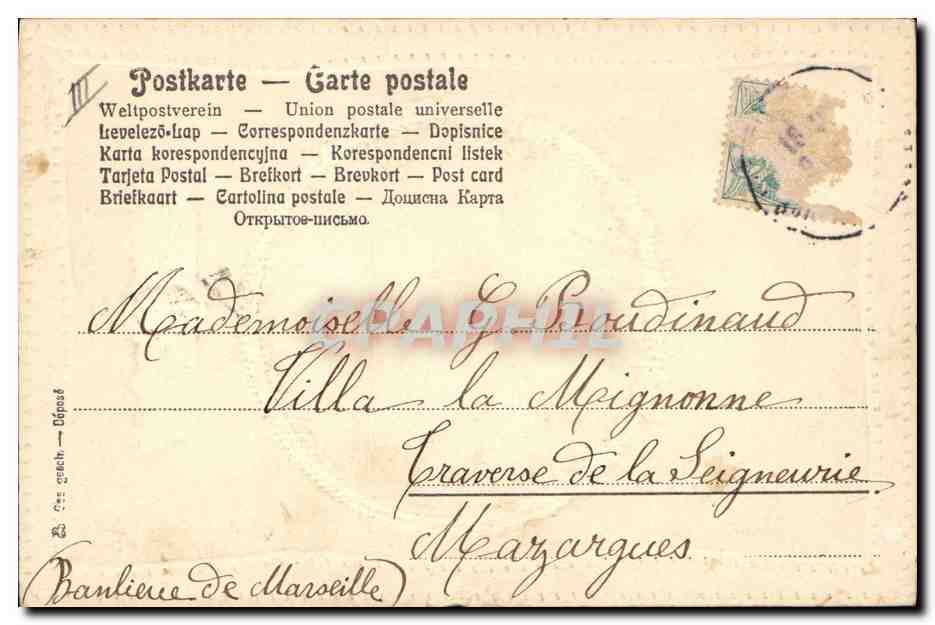 CPA Fantaisie Fleurs  — Verso