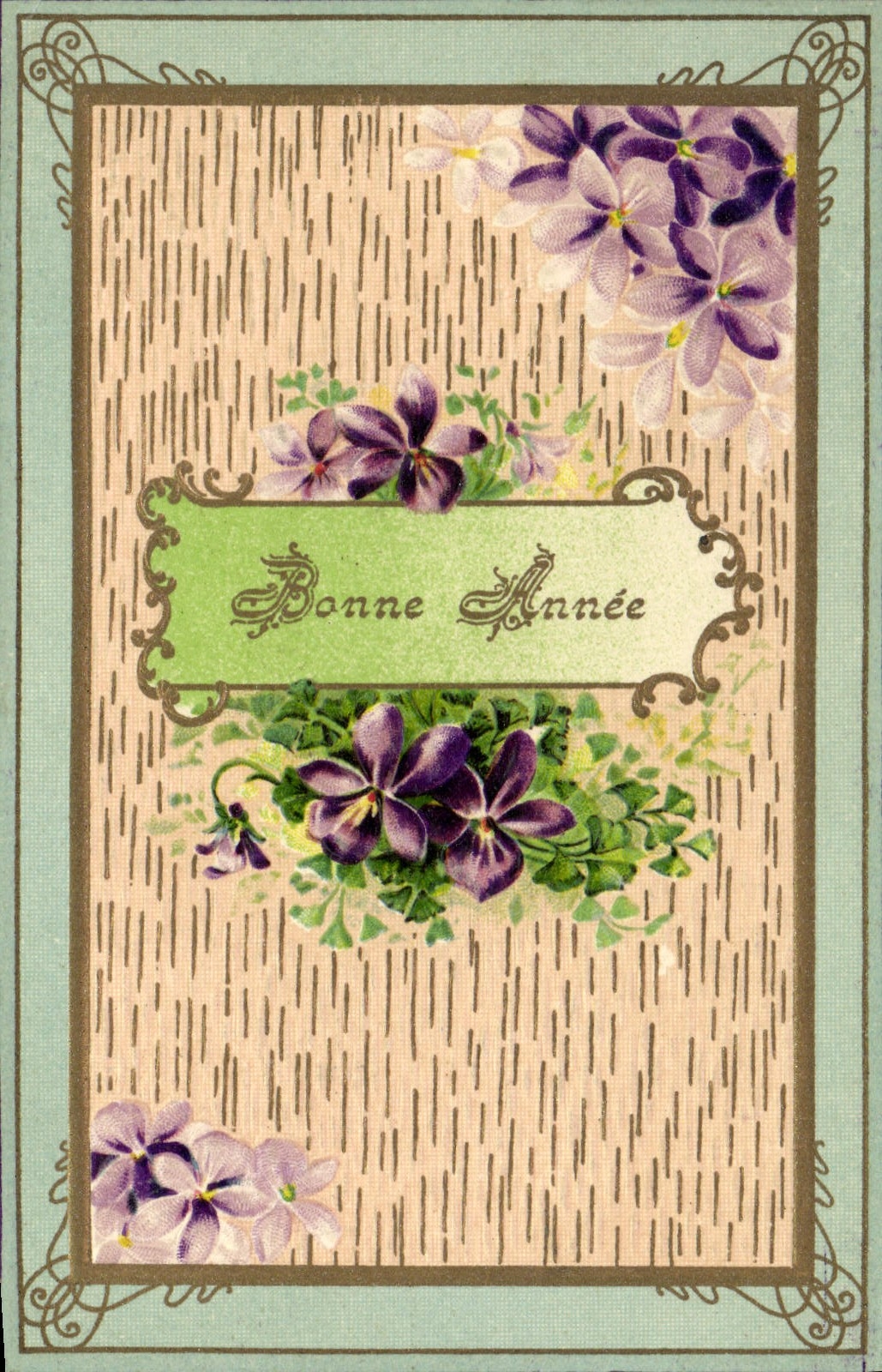Violette — Bonne Année — Carte postale française