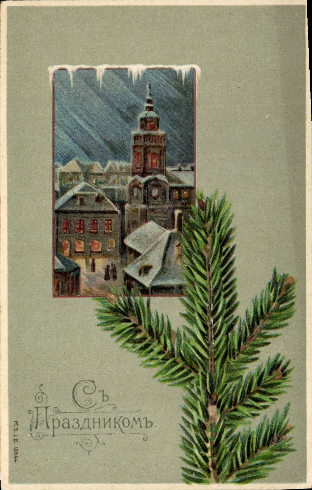 Vue hivernale d'une ville — éditeur M.S.I.E. n° 13044