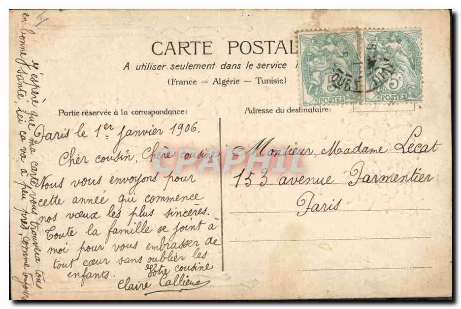 CPA Fantaisie Fleurs  — Verso