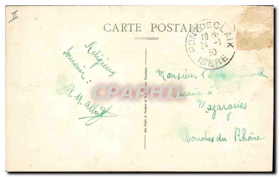 CPA Electricite Pont de Claix Usine hydro electrique Drac Romanche — Verso