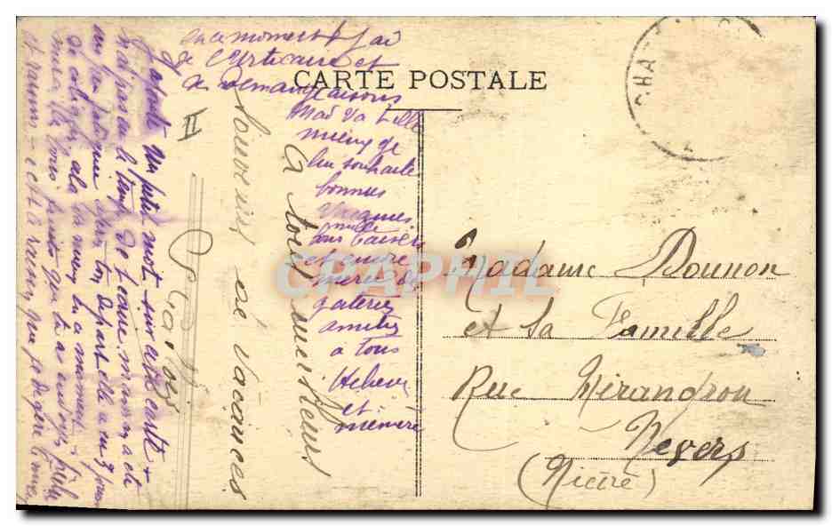 CPA Electricite Chateau Chinon L'usine electrique en haut le calvaire — Verso