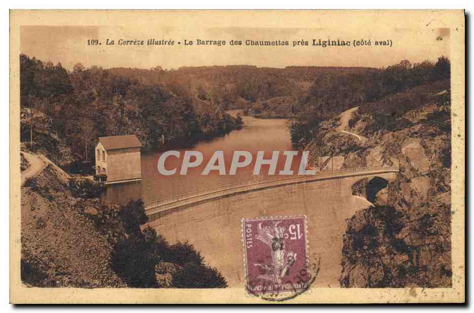 CPA Electricite Le barrage des Chaumettes pres Liginiac Correze