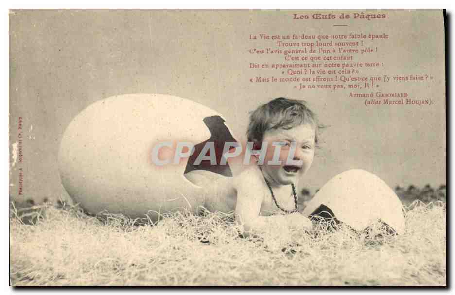 CPA Fantaisie Enfant Les oeufs de Paques 