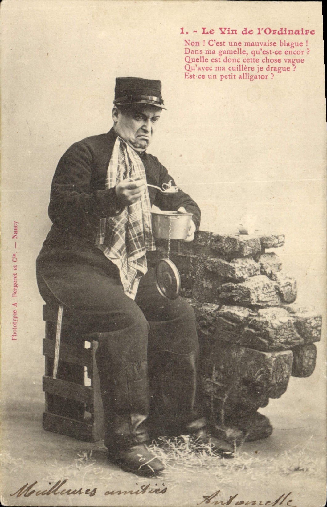 CPA Fantaisie Le vin de l'ordinaire Militaria 