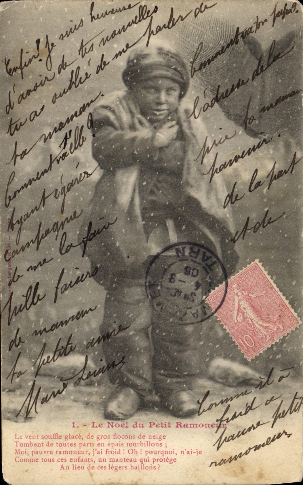 CPA Fantaisie Enfant Le Noel du Petit Ramoneur 