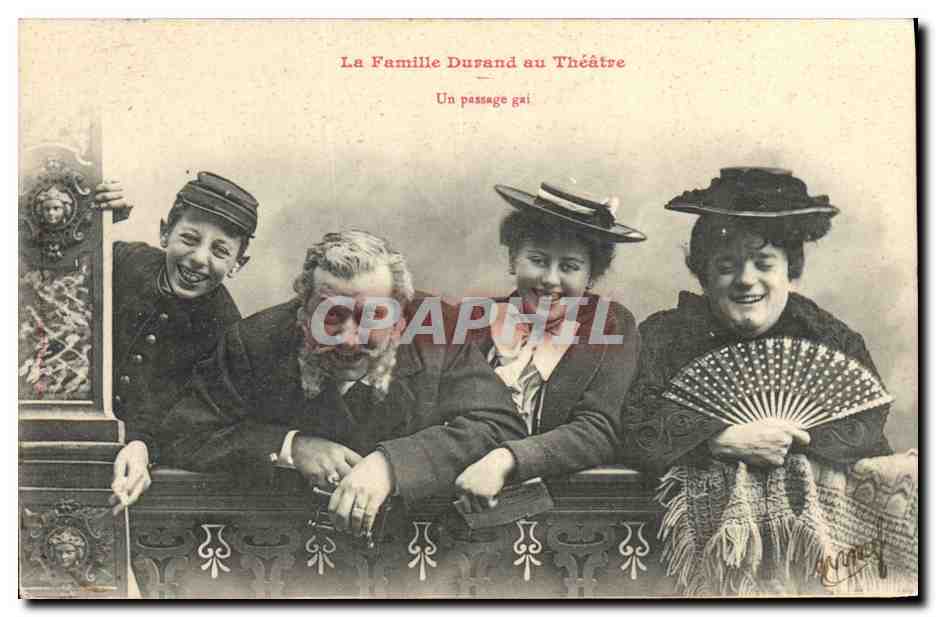La Famille Durand au Théâtre — Un passage gai — éditeur anonyme, n° de série non visible