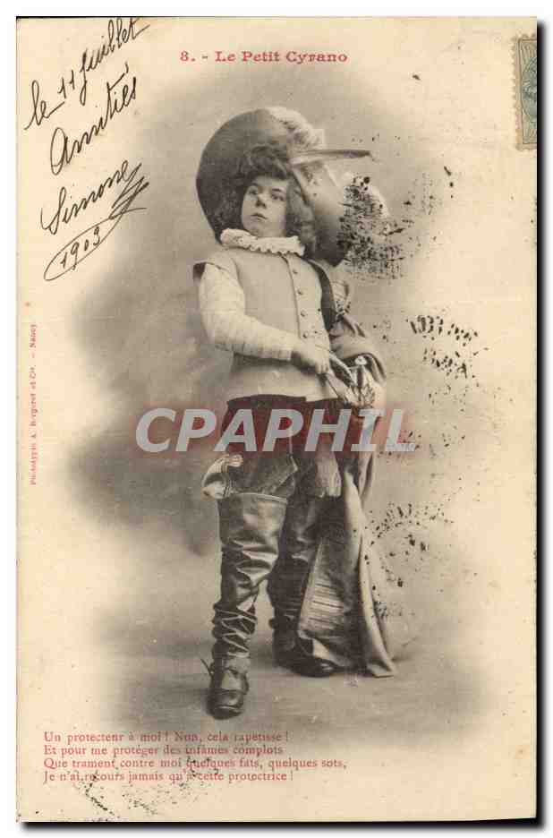 Le Petit Cyrano — Sujet comique en costume d'époque — Palamède A. Bergeret et Co. — N°8