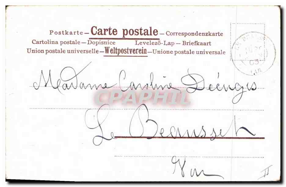 Pansées colorées — carte postale française — éditeur non visible — Rückseite